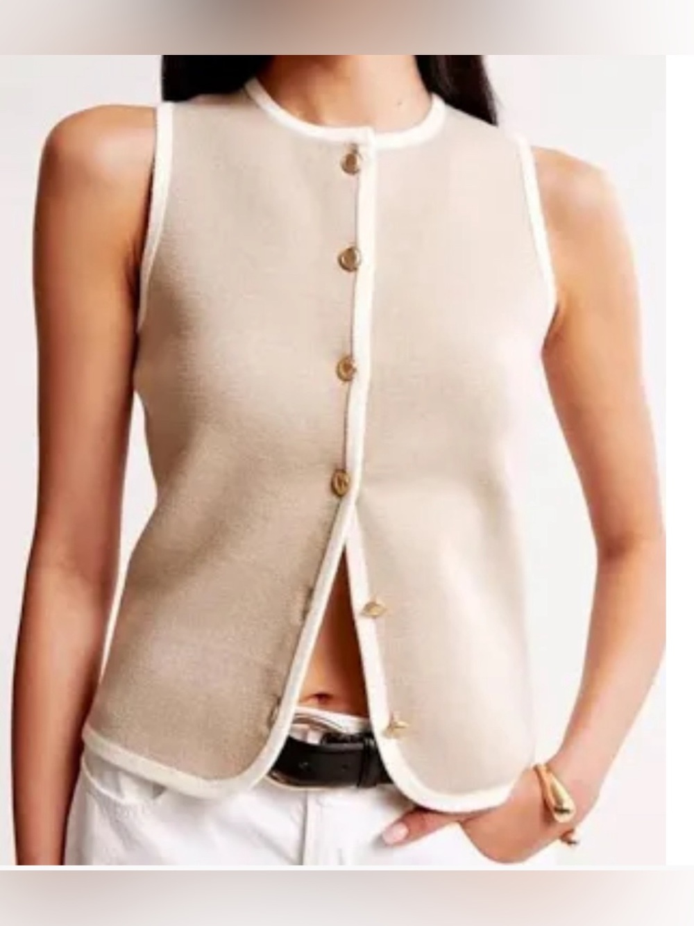 Women's LuxeLoft Button-Up Crew Sweater Vest Large